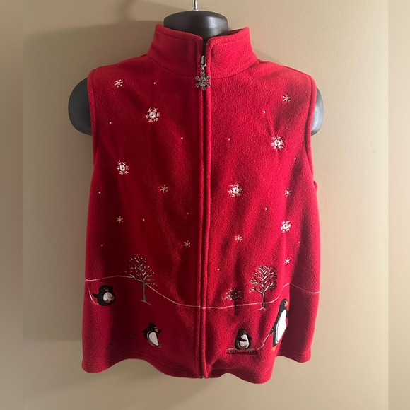 Super Cute Vintage Northern Reflection Fleece Penguin Vest - Picture 1 of 6